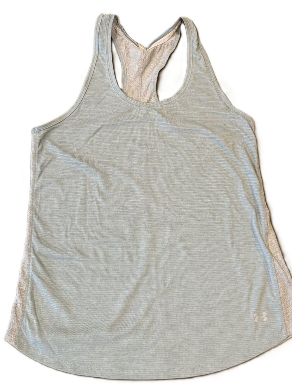 Under Armour Women's HeatGear Racerback Tank Gray Blue Striped Size Large